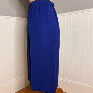ROYAL BLUE GABERDINE  WOOL SKIRT YSL VARIATIONS
